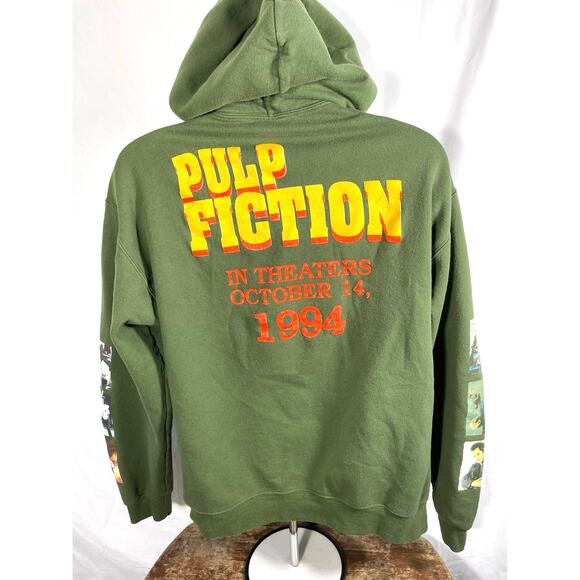 Pulp Fiction Movie Hoodie Olive Green Graphic Pullover - Picture 2 of 6